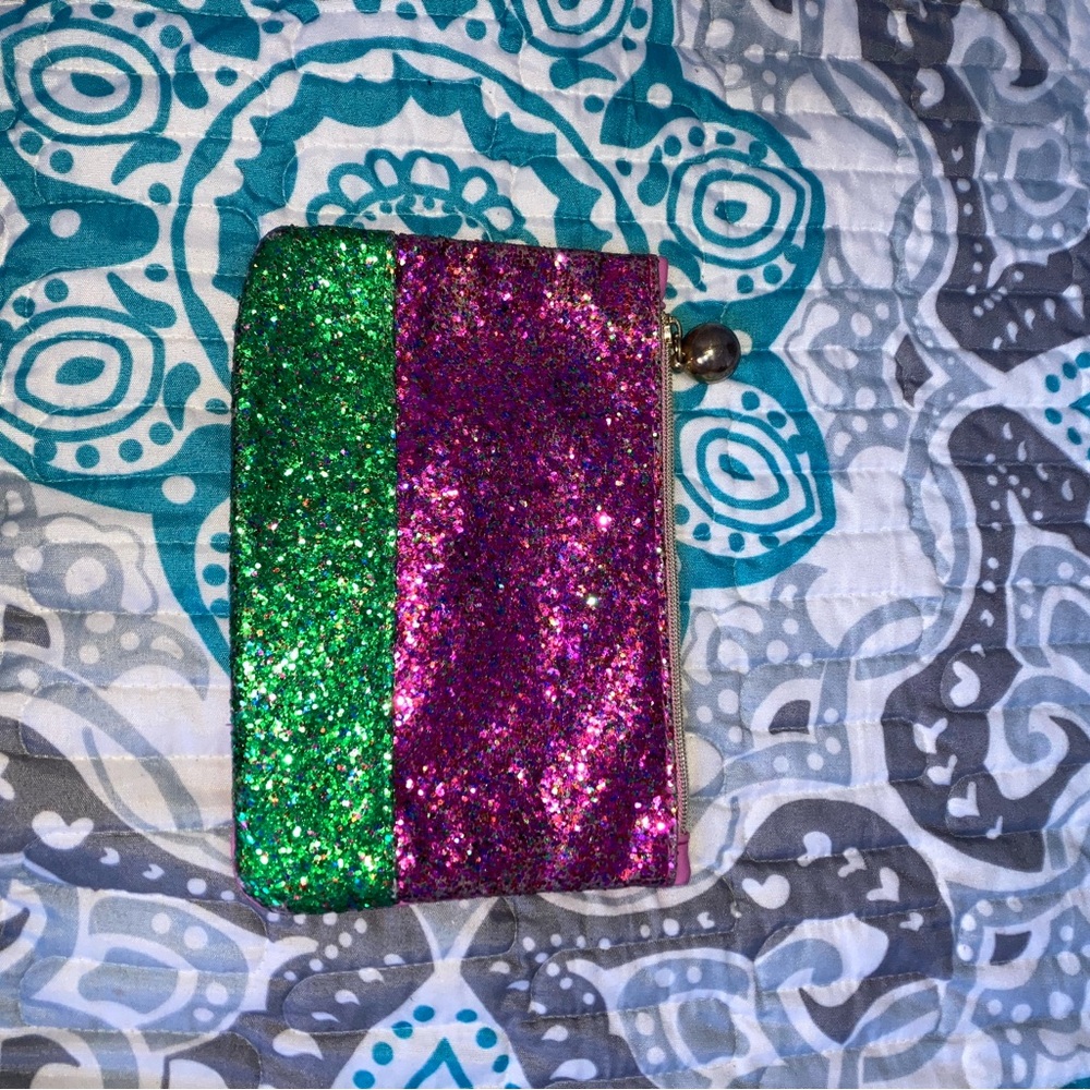Glittery Pink and Green Wallet